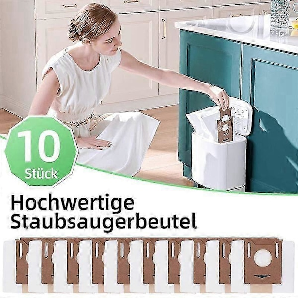 Förpackning med 10 dammsugarpåsar för Deebot N8+, N8 Pro+, Ozmo T8, T8, T8+, T9+ Station Dammsugare [DB] As shown