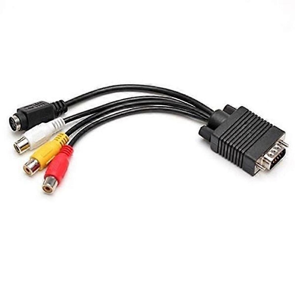 Universal VGA til Video TV Out S-Video AV og 3 RCA Hun Converter Kabel Adapter JIKAIX db