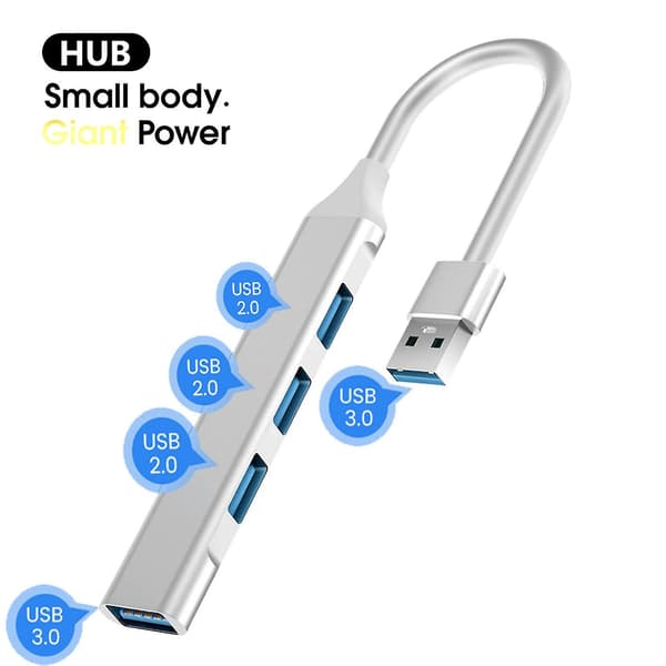 Laptop Hub 4-i-1 Multi-port Højhastigheds Dataoverførsel Eksternt Udstyr USB3.0 til USB3.0+USB2.0 Hub[DB]