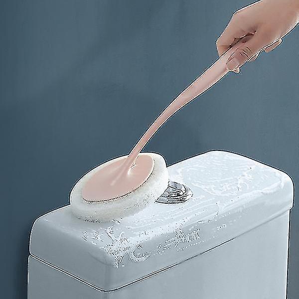 1 stk bærbar toalettbørste multifunksjonssvamp lang badekar gulv hjem rengjøring bad rengjøringsbørste-e [dB} pink