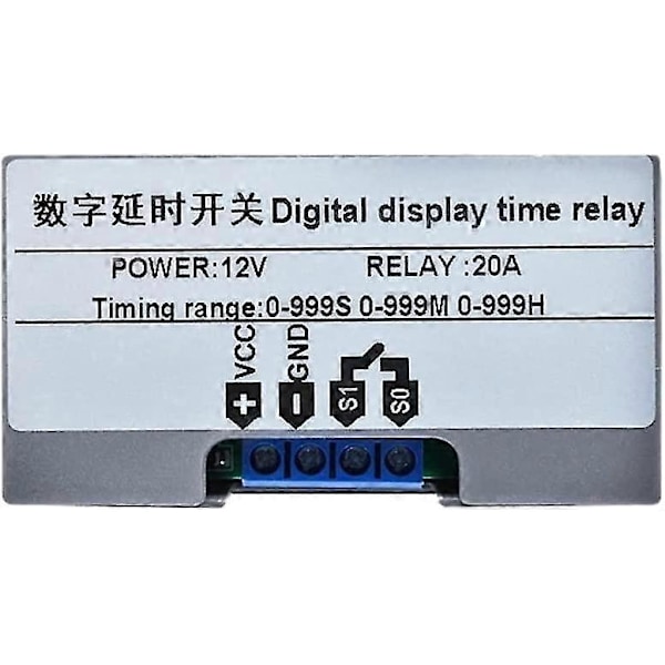 12v Tidsrelæ 12 Volt Timer Relæ Udendørs 10a Digitalt Slukke-relæ Justerbar Gave db