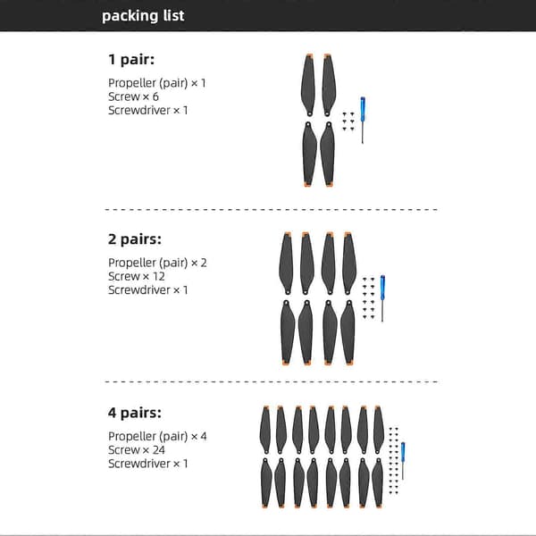 16 stk. propeller erstatning for DJI Mini 3 Pro fjernkontroll drone tilbehør A [DB] silver 4pcs