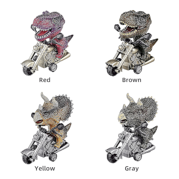 Dinosaurieleksaksbilar 2-pack Friktionsdrivna Motorcykelspel T-rex Och Triceratops Monsterdinosaurieleksaker För Pojkar Ålder [db] Red