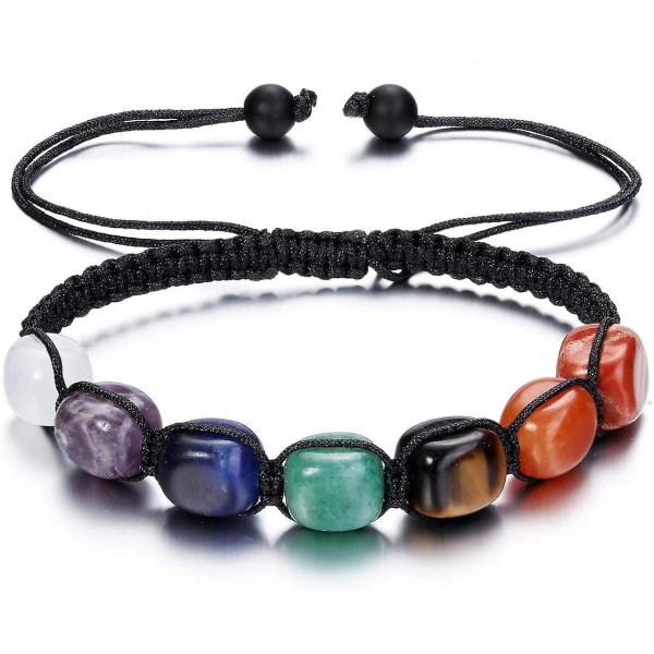 7 Chakra Healing Crystal Armbånd: Naturlige edelstener Yoga Reiki Beads Armbånd