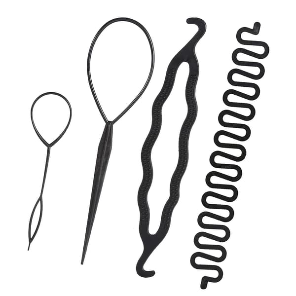 Nye Mode Kvinder Hår Maker Fletning Styling Disk Twist Værktøjer Tilbehør (4 STK) [DB]