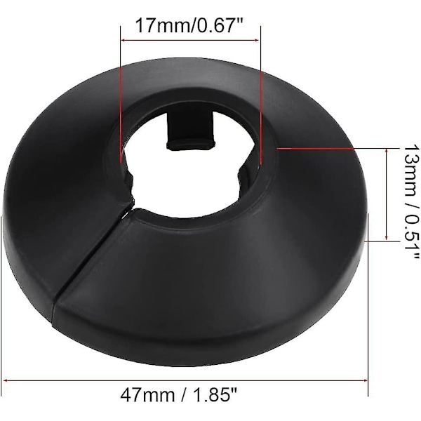 16 mm:n putken peitekoriste PP-lämmityspatterin peitevesijohdon seinäpeite Musta 8 kpl Z {db}