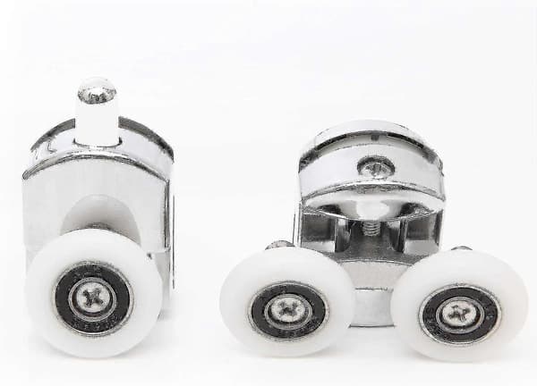 4 Pak Glasbruserdørsruller, 23mm Diameter Solid Zink Legering Dobbelt Ruller Til Bruserkabine, Bruserum, Reservedele-hy {DB}