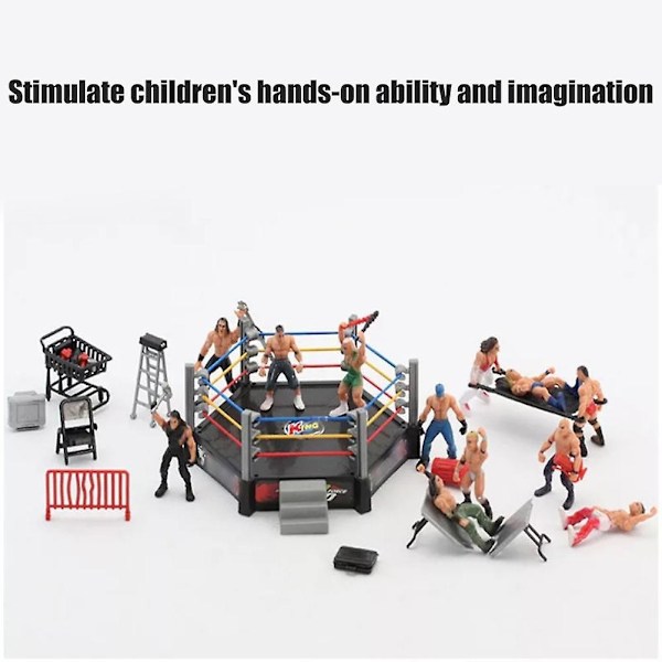 Brottningsleksaker Wrestler Warrior Leksaker Rolig Brottningsring Set Barnleksaker db