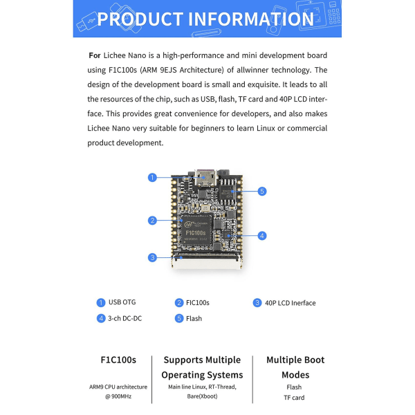 Til Nano Motherboard Udviklingskort F1c100s Til Linux Programmering Læring