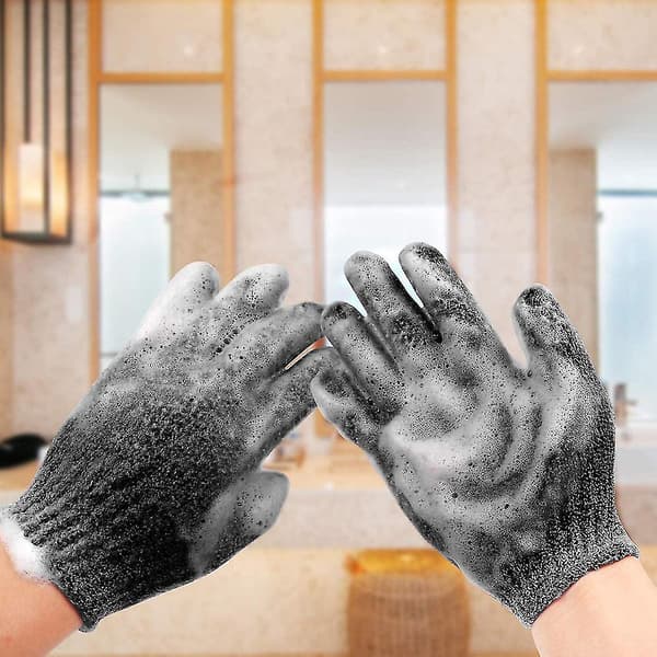 Eksfolierende badehandsker med dobbelt tekstur til brusebad, spa, massage og kropspeeling [DB]
