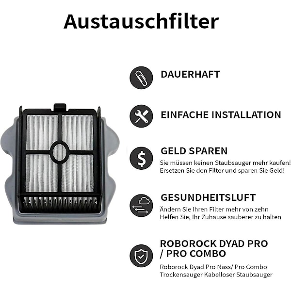 Dyad Pro/Dyad Pro Combo -imurin puhdistusrullat ja HEPA-suodattimet - Vaihto-osat As Shown