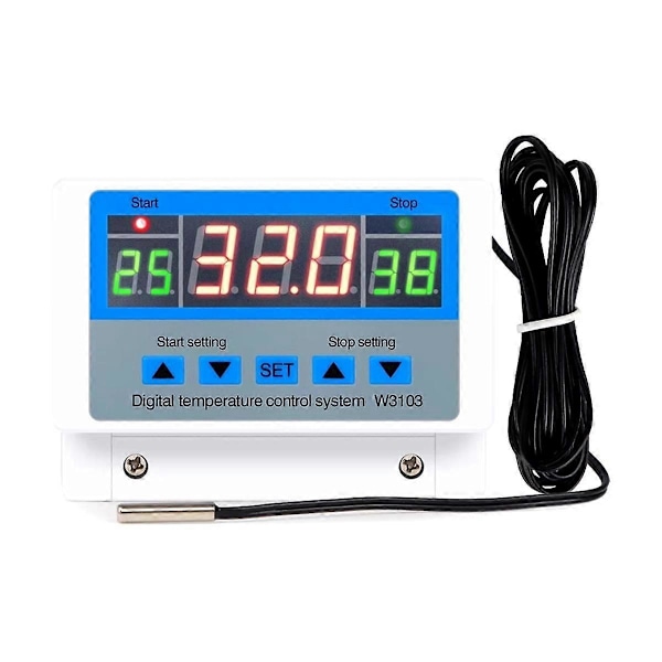 Digitaalinen lämpötilansäädin 220V Max 5000W Digitaalinen termostaatti 30A -19 - 99 Lämpötilan säätö [db] As Shown