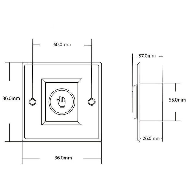 Berøringsfri infrarød udgangsknap dør sensor switch db E10-English LOGO