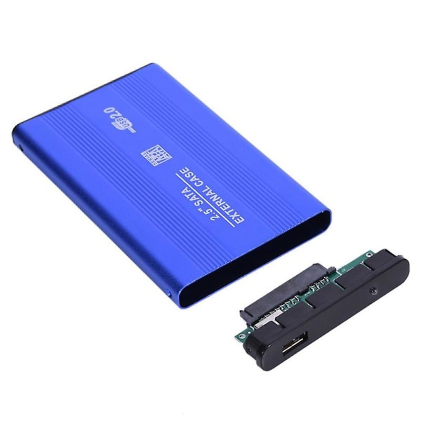 Ekstern Usb 2.0 2.5 tommer Sata Ssd HDD-kabinett Mobil harddisk-dekselboks Jikaix Blue