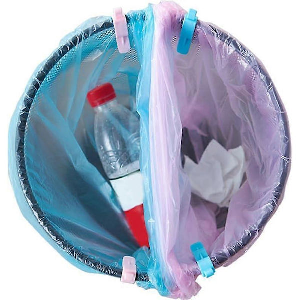 Set med 6 sopsäcksklämmor i plast, sopsäckshållare, sopsäcksklämmor [DB]