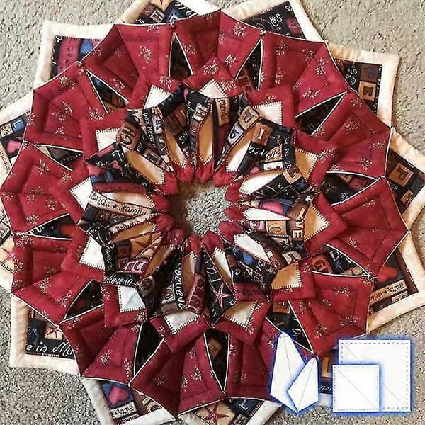 Jule stofkrans DIY skabelonsæt Julepynt patchwork syning skabelon [DB] 18inch