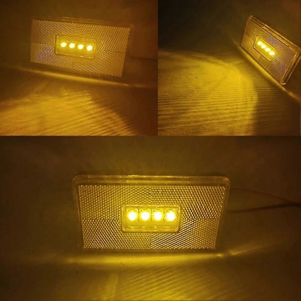 2st 4LED Sidomarkeringsljus 2052119 för 5 6-serien P R Hytter G T S-serien Lastbil med 2-stiftskontakt [DB] Yellow  Black