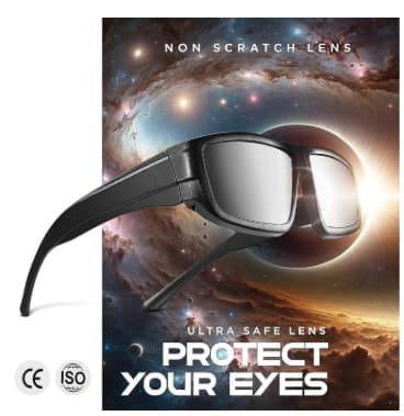 Eclipse Glasses (3-Pack) 2024 Approved Plastic Eclipse Glasses CE & ISO Certified Solar Eclipse Glasses for Kids & Adults