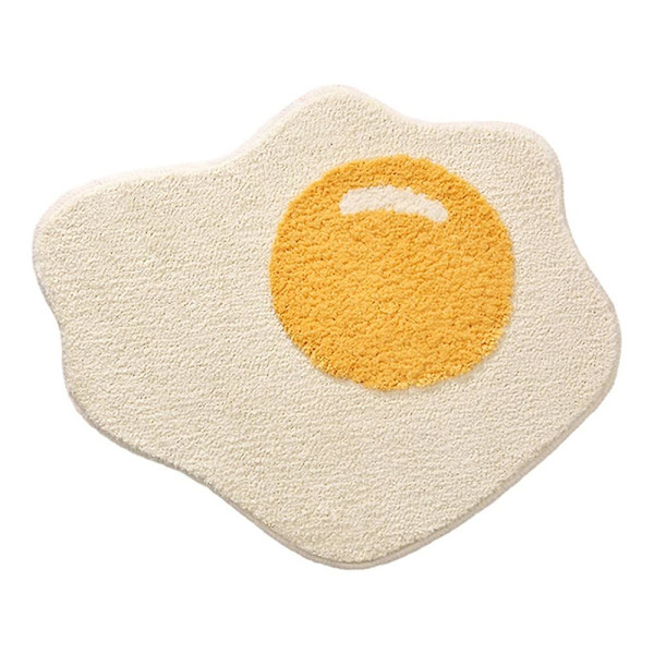 Pocherat ägg Matta Barn Golvmatta Cartoon Matta Anti-Slip Golvmatta Mjuk Bekväm Absorbe [db] Beige Yellow