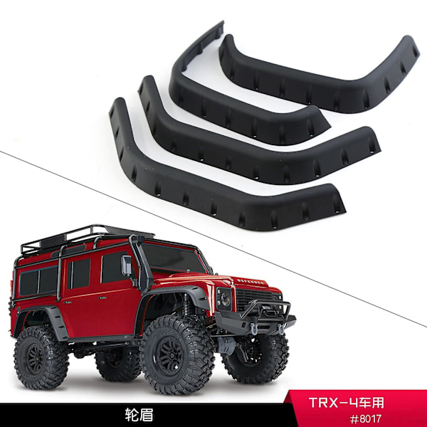 Plastkroppsskal Hjulbryn Fender Flares Sidogard 8017 Ersättning för TRAX4 Defender 1/10 R [DB]