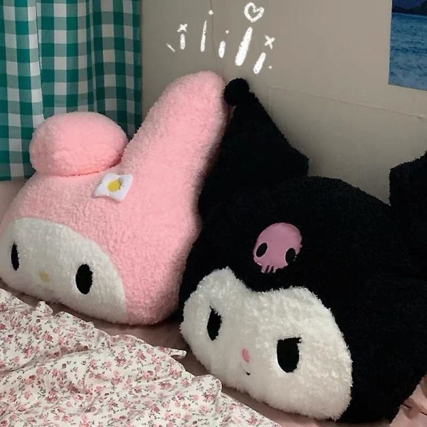 40*45 cm Kawaii Sanrios plyschkudde Kuromi My Melody Kirby Cartoon Anime Doll Toys Mjuk fylld plysch födelsedagspresent för barn [DB] 45CM Black-kuromi-2