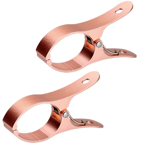 Stor klesklype i metall, sømløs vindtett klesfiksingsklemme for hjemmebalkong, roségull [DB] Rose Gold 2pcs