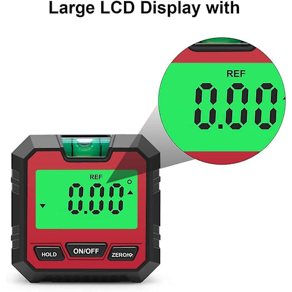 Precision Digital Inclinometer Elektroniska Goniometrar Magnetisk Bas Digital Vinkelmätare Vinkelmätare Faslåda -röd