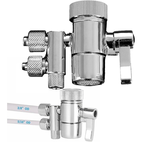 Diverterventil Vandrenser Skifteventil til Espring Amway To-vejs Hane Filter Diverterventil 3/8in & 5/16in Ud {DB}
