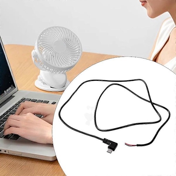 USB C Hane till 2-Pin Strömförlängningskabel Typ C Öppen Ände Pigtail Sladd 5V 3A [Db] 25cm Elbow