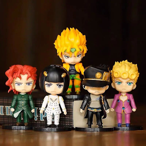 Jojo Bizarre Adventure Anime Figur Leksaker Kujo Jotaro Figurine Higashikata Josuke Kakyoin Noriaki Actionfigur Modell Dock Leksaker Db 1PCS Random