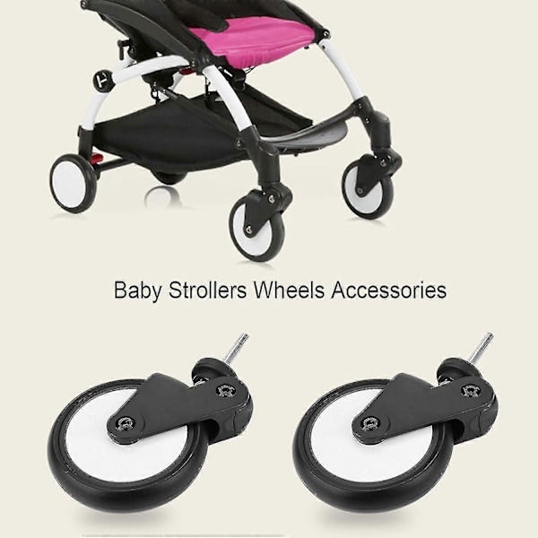 Barnvagnshjul, Babyzen Yoyo Gummi Framhjul, Barnvagnstillbehör för Yoya Vovo, Barnvagn med Verktyg (1 Par Fram) - Good-Yvan [Db]