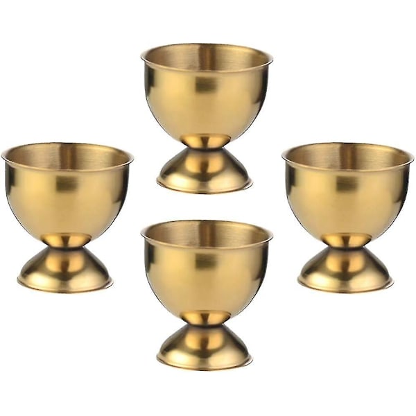 Set med 4 Äggkoppsställ i Rostfritt Stål, Köksredskap Guld {Db}