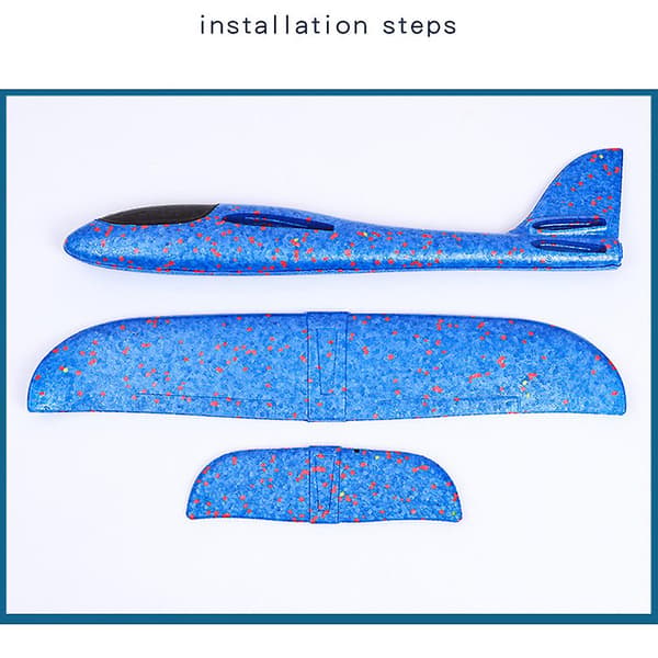 48 cm stort skumflygplan Handkastflygplan Tröghets utomhuslansering Barnleksaker db Blue Luminous Head