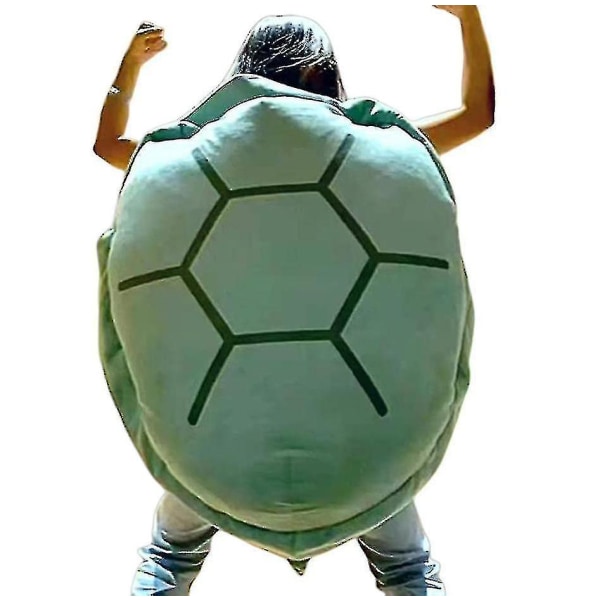 Puettava kilpikonnankuorityyny Aikuisten jättiläiskilpikonnan asu Hauska pukeutuminen Painotettu kilpikonnapehmo, iso kilpikonnan vartalotyyny [DB] green*60cm