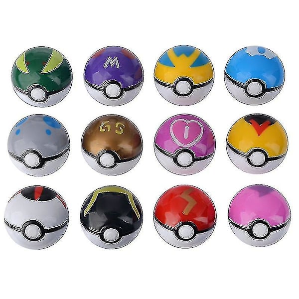 12 st Xmas presenter Pikachu Ball Set Pokeball Figurer Barnleksaker Db