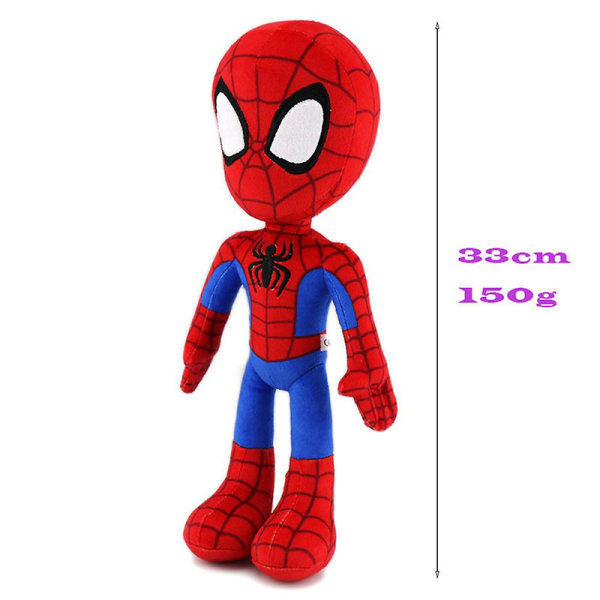 33 cm Spiderman Plys Legetøj Superhelte udstoppet dukke til børn Drenge Pige Halloween julegave [DB] Red