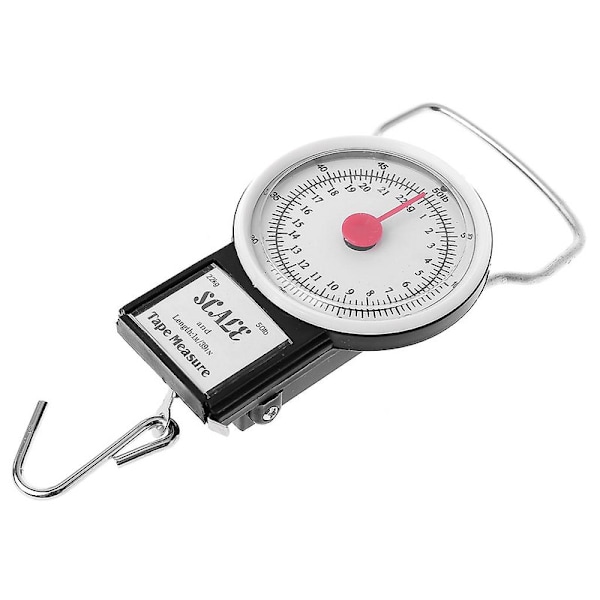 Kannettava kalavaaka 50lb/22kg mittanauhalla Ripustuskoukku Vaaka Työkalu [DB] Black