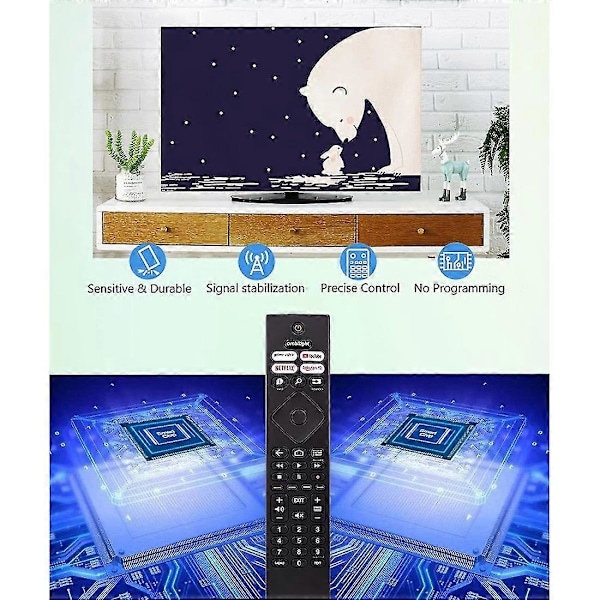 Philips Ambilight 4k Ultra HDR OLED Android Smart TV:n kaukosäätimen korvaaja [DB]