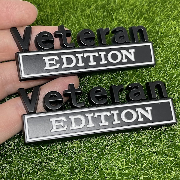 2Pack Veteran Edition Car Decal Emblem 3D Letters Badge Exterior Car Truck Stickers, Funny Letters Decals Fit for Vehicle, Door Deco [Db]