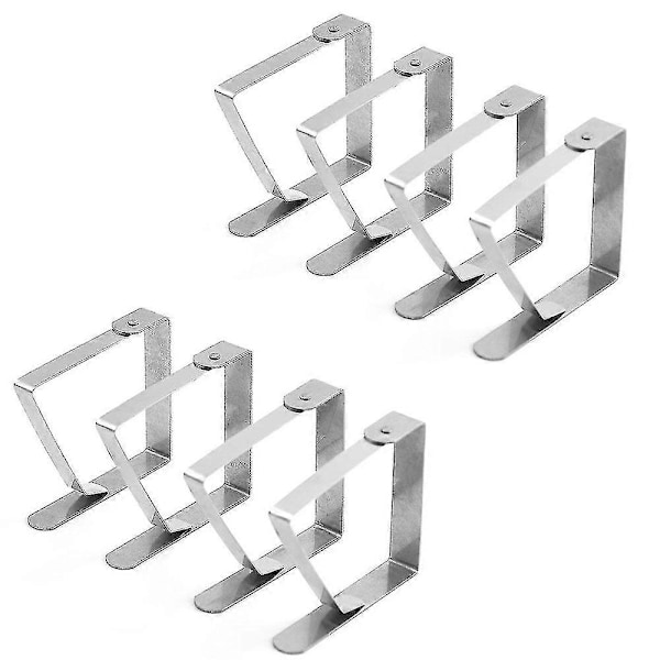 Stor 8 x 7 cm dugklemme i rustfrit stål, dugklemme, dugklemme i rustfrit stål, pakke med 8 [DB]