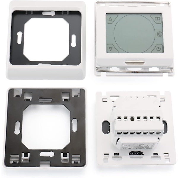 Wg809 Rumtermostat, 7 Dages Programmerbar Lcd-Skærm Ac230v 16a Til Elektrisk Gulvvarme Hvid [DB]