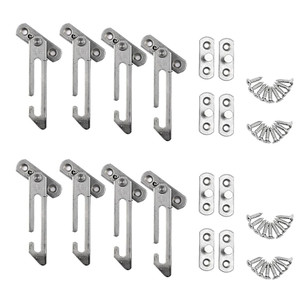 8 Pack Window Restrictor Locks Window Restrictor Hook Stainless Steel Child Lock Restrictor With Sc [DB]