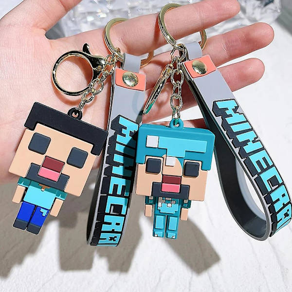 Uusi luovuus Oma maailma 3d hiekkalaatikkopeli avaimenperä Minecraft Pari avaimenperä Laukku riipus Cos toimintahahmo [DB] C