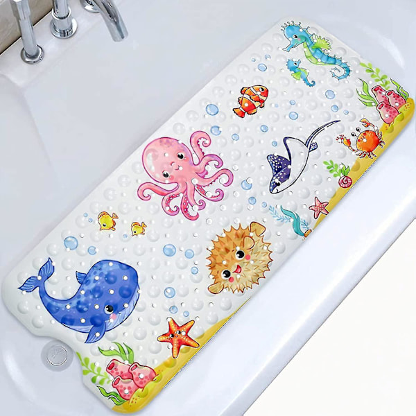 Antislip Badematte 100x40cm, Antislip Badekarmatte Med 200 Sugkopper Pvc Material {Db}