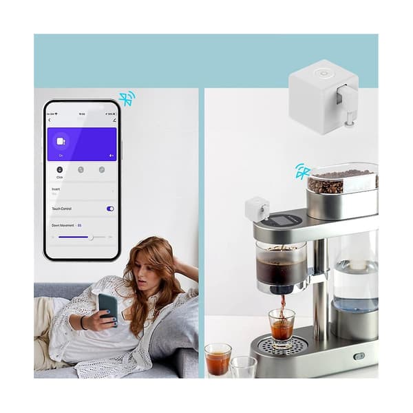 Fingerbot Plus Smart Switch Bot Fingerbot Plus Trykknaps Smart Hjem Smart Life Stemmestyring med { DB} White