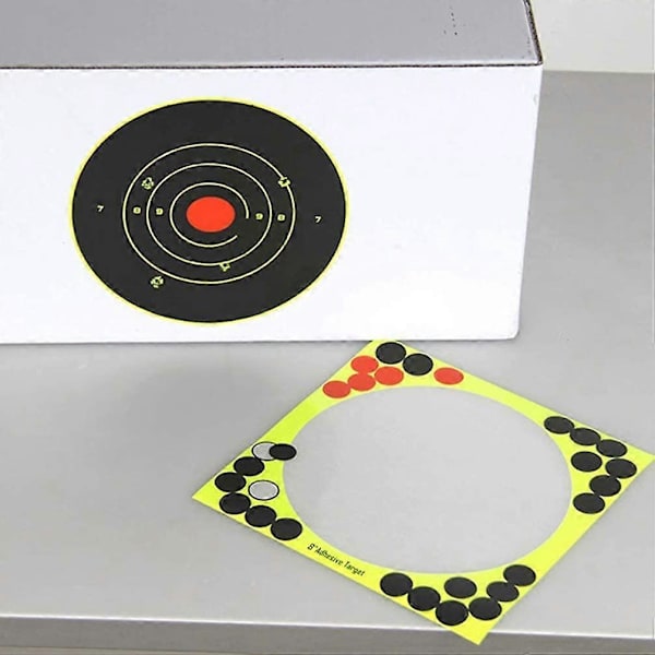 Paket med 25 måltavlor, 8 tum, självhäftande, för skjutövning, Splatter Shot Burst, fluorescerande gul { DB}