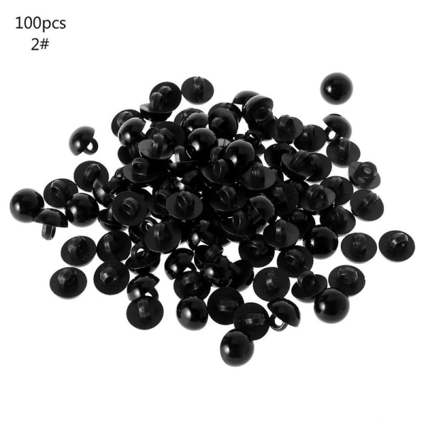 100x Sorte Skaftknapper Diy Syøye Skjorte Dukke Diy Håndverk 9/10/11.5/12.5/15mm Db 12.5MM