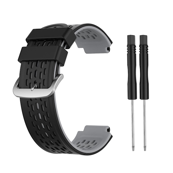 Silikonarmband för Garmin Approach S2 / S4 [DB] Black Grey