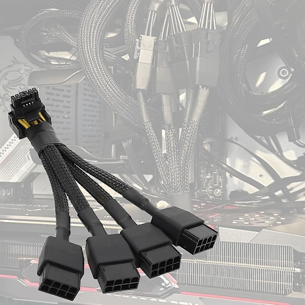 4x 8-nastainen PCIe - 16-nastainen 12VHPWR -liitäntäkaapeli 90 asteen kulmalla GPU RTX4090:lle [db]