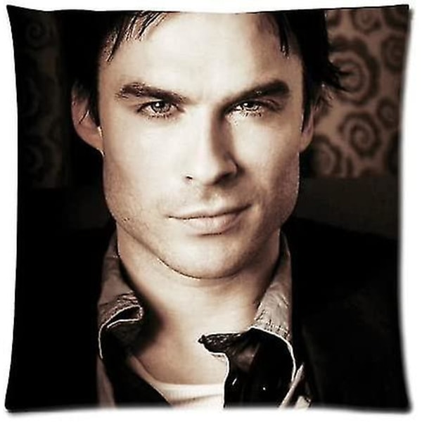 Ian Somerhalder vetoketjullinen ylellinen tyynyliina mukava pehmustetyynyliina pehmeät tyynyliinat 18x 18 (kaksipuolinen)[DB]